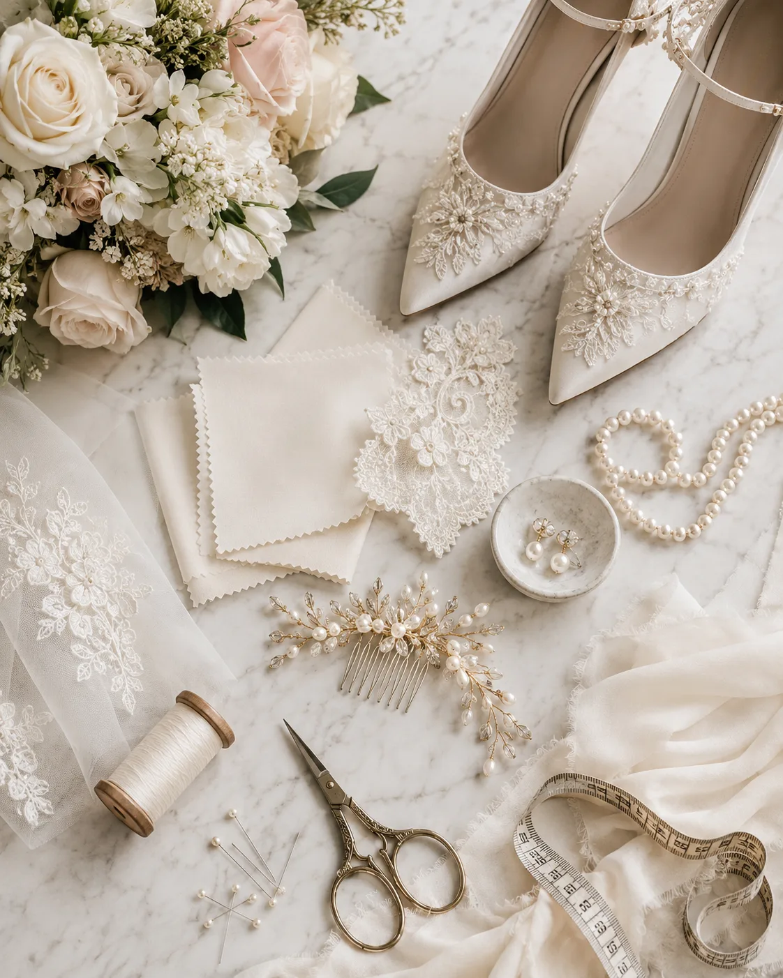 Sposi a Milano davanti al Duomo con abito da sposa elegante e lineare